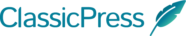 Classicpress logo wordmark gradient on transparent